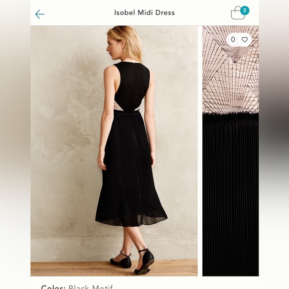 Anthropologie Nomad Morgan Carper Isobel Brocade Midi Dress Metallic Size 6 - Picture 5 of 15